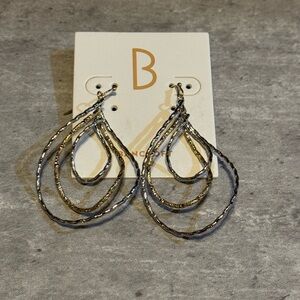 Bancroft Silver and Gold Teardrop Earrings